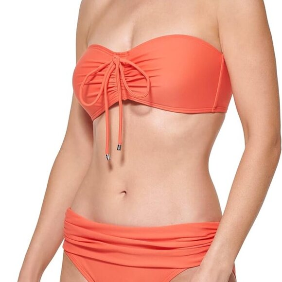 TOMMY HILFIGER Convertible Bandeau Bikini Top Large Orange - Picture 2 of 9